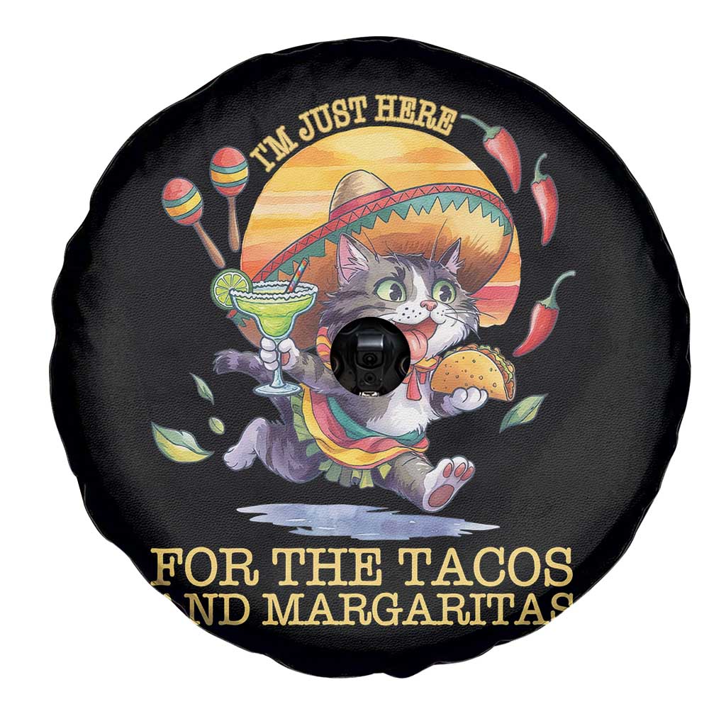 Funny Cinco De Mayo Cat Spare Tire Cover Just Here For The Tacos And Margaritas TS12 Print Your Wear