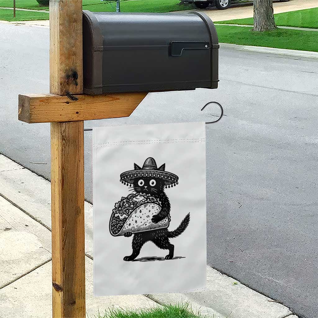 Funny Cinco De Mayo Black Cat With Taco Garden Flag Mexican Food Gift TS12 Print Your Wear
