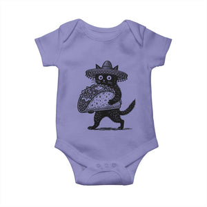 Funny Cinco De Mayo Black Cat With Taco Baby Onesie Mexican Food Gift TS12 Violet Print Your Wear