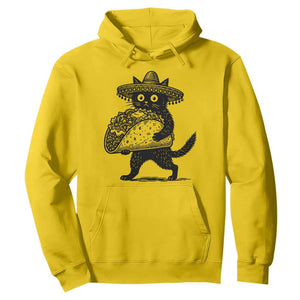 Funny Cinco De Mayo Black Cat With Taco Hoodie Mexican Food Gift TS12 Daisy Print Your Wear