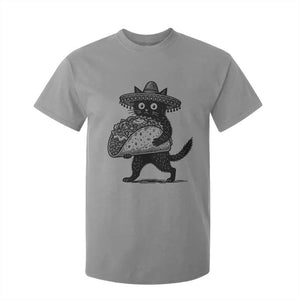 Funny Cinco De Mayo Black Cat With Taco T Shirt For Kid Mexican Food Gift TS12 Sport Gray Print Your Wear