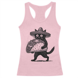 Funny Cinco De Mayo Black Cat With Taco Racerback Tank Top Mexican Food Gift TS12 Light Pink Print Your Wear