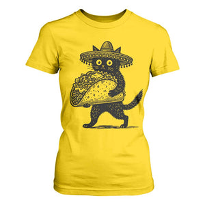 Funny Cinco De Mayo Black Cat With Taco T Shirt For Women Mexican Food Gift TS12 Daisy Print Your Wear