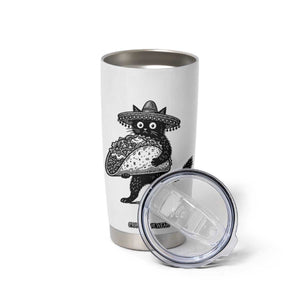 Funny Cinco De Mayo Black Cat With Taco Tumbler Cup Mexican Food Gift TS12 Print Your Wear