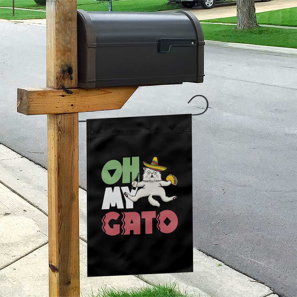 Funny Cinco De Mayo Drunk Cat Garden Flag Oh My Gato TS12 Print Your Wear