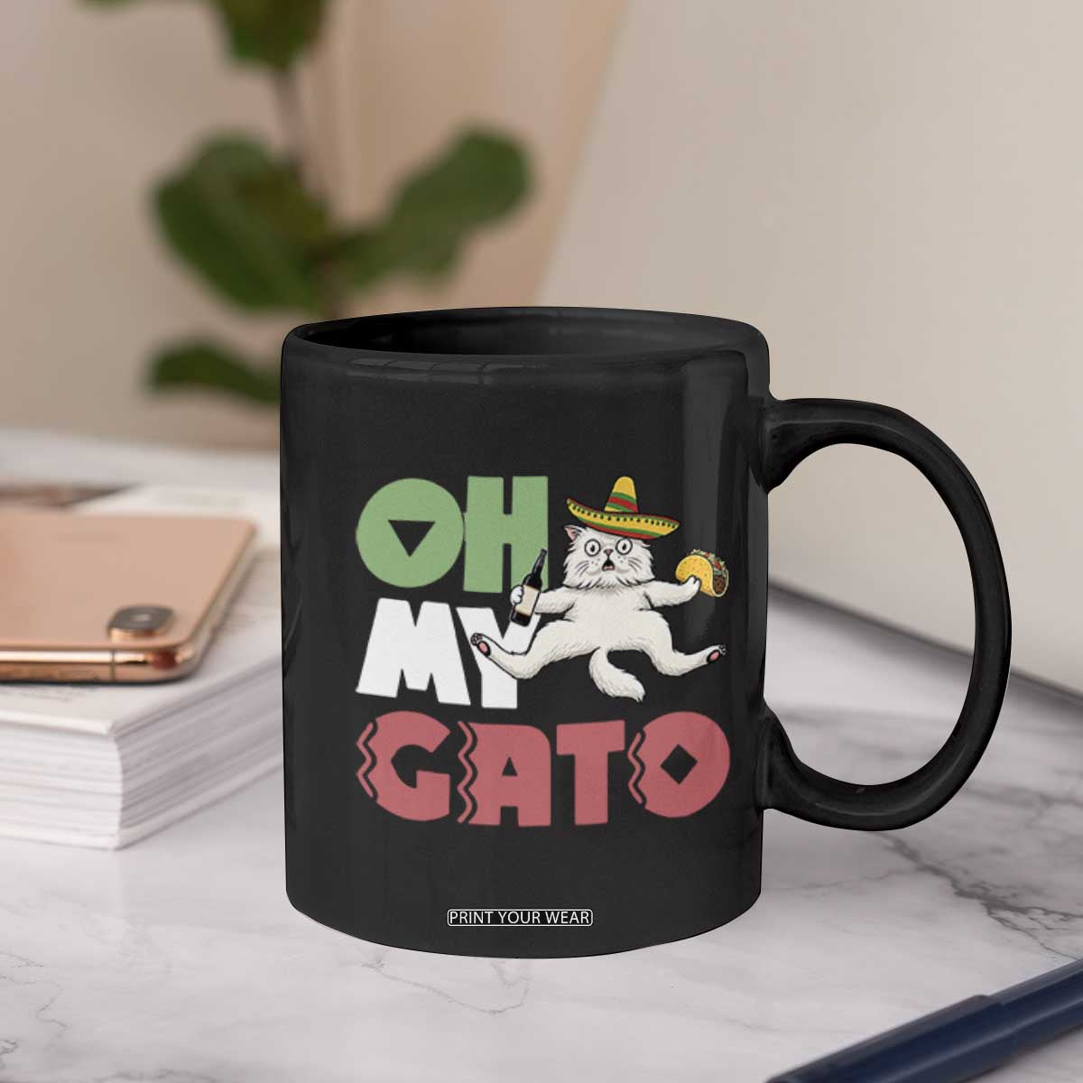 Funny Cinco De Mayo Drunk Cat Coffee Mug Oh My Gato TS12 Print Your Wear