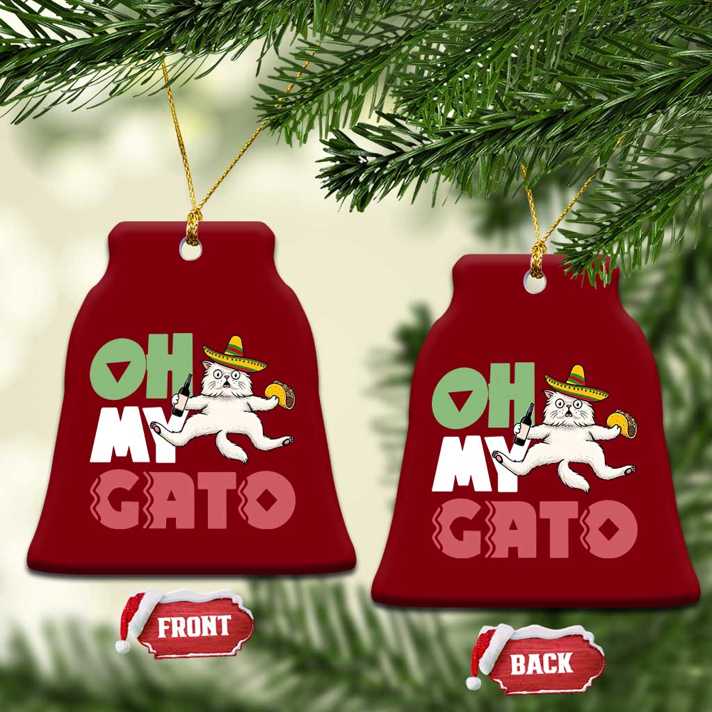 Funny Cinco De Mayo Drunk Cat Ceramic Ornament Oh My Gato TS12 Print Your Wear