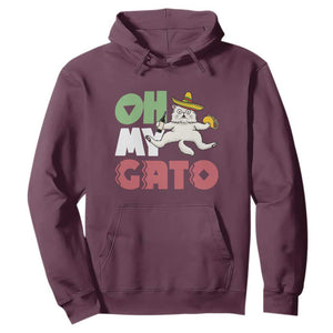 Funny Cinco De Mayo Drunk Cat Hoodie Oh My Gato TS12 Maroon Print Your Wear