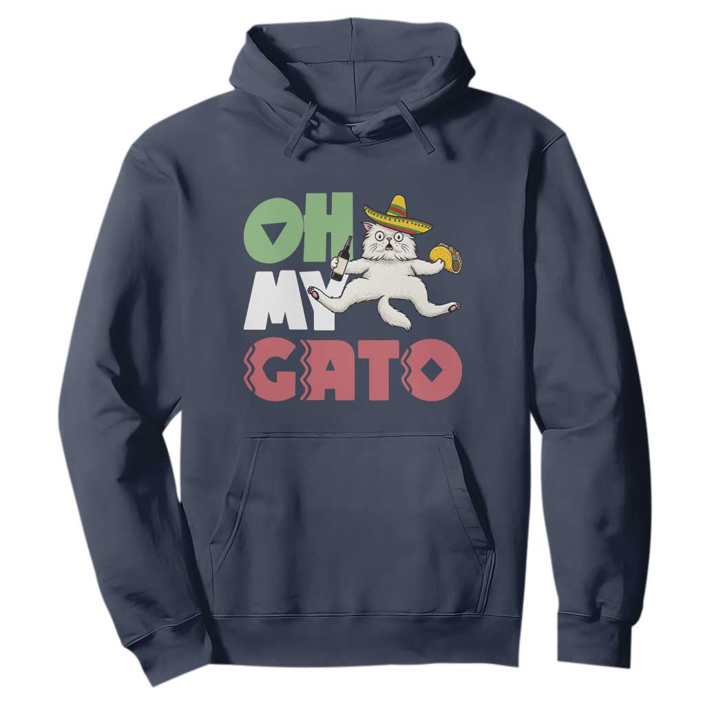 Funny Cinco De Mayo Drunk Cat Hoodie Oh My Gato TS12 Navy Print Your Wear