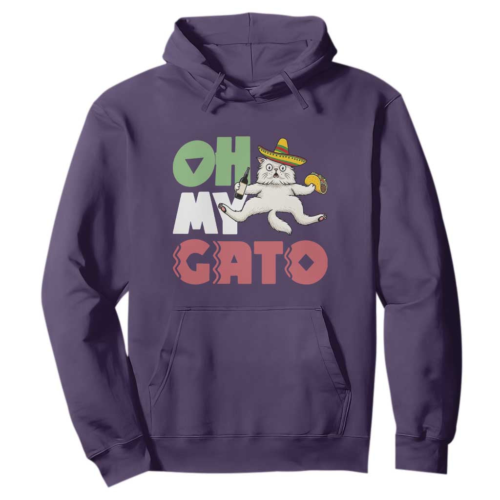 Funny Cinco De Mayo Drunk Cat Hoodie Oh My Gato TS12 Purple Print Your Wear