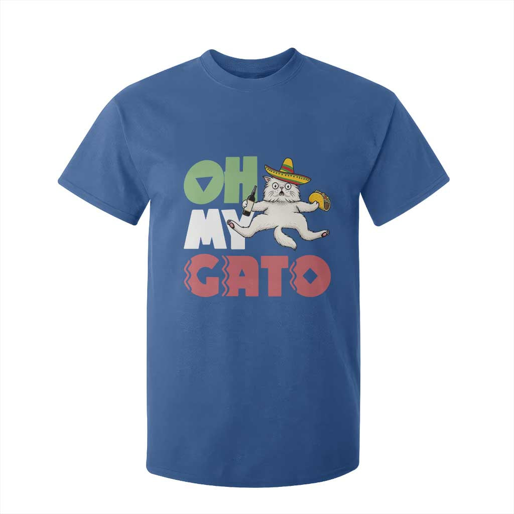 Funny Cinco De Mayo Drunk Cat T Shirt For Kid Oh My Gato TS12 Royal Blue Print Your Wear