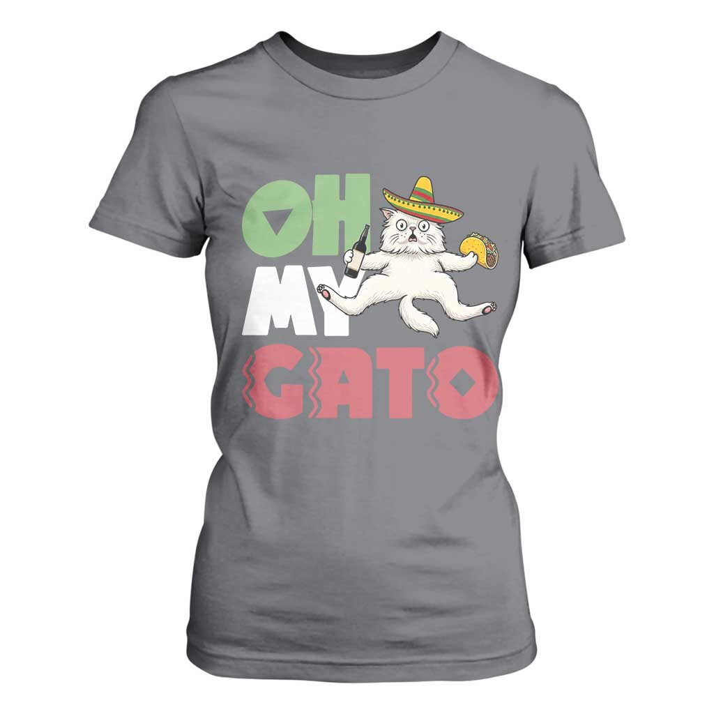 Funny Cinco De Mayo Drunk Cat T Shirt For Women Oh My Gato TS12 Charcoal Print Your Wear