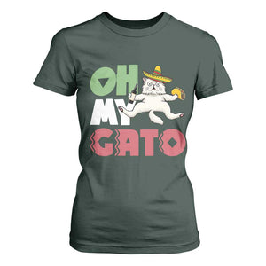 Funny Cinco De Mayo Drunk Cat T Shirt For Women Oh My Gato TS12 Dark Forest Green Print Your Wear