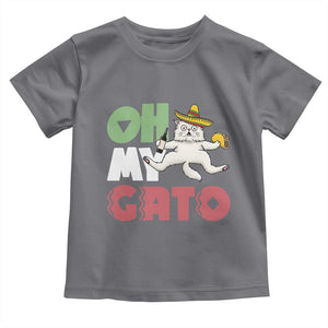 Funny Cinco De Mayo Drunk Cat Toddler T Shirt Oh My Gato TS12 Charcoal Print Your Wear