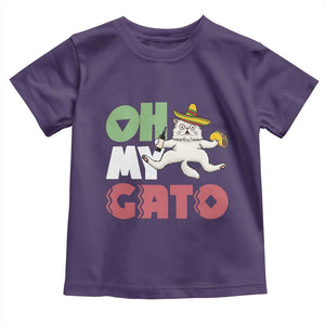 Funny Cinco De Mayo Drunk Cat Toddler T Shirt Oh My Gato TS12 Purple Print Your Wear