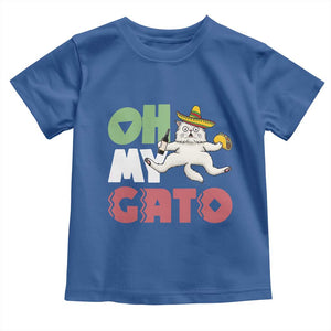 Funny Cinco De Mayo Drunk Cat Toddler T Shirt Oh My Gato TS12 Royal Blue Print Your Wear
