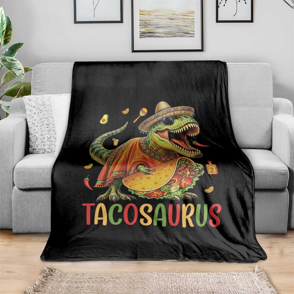 Cinco De Mayo Tacosaurus Throw Blanket Funny Dinosaur Taco Lover Gift TS12 Print Your Wear