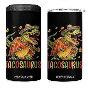 Cinco De Mayo Tacosaurus 4 in 1 Can Cooler Tumbler Funny Dinosaur Taco Lover Gift TS12 One Size: 16 oz Black Print Your Wear