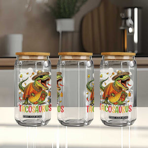 Cinco De Mayo Tacosaurus Glass Can Funny Dinosaur Taco Lover Gift TS12 Print Your Wear