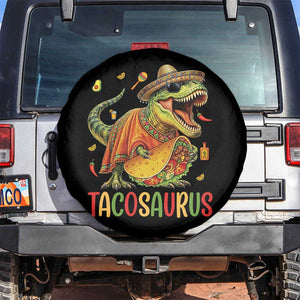 Cinco De Mayo Tacosaurus Spare Tire Cover Funny Dinosaur Taco Lover Gift TS12 No hole Black Print Your Wear