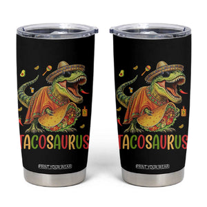 Cinco De Mayo Tacosaurus Tumbler Cup Funny Dinosaur Taco Lover Gift TS12 Black Print Your Wear