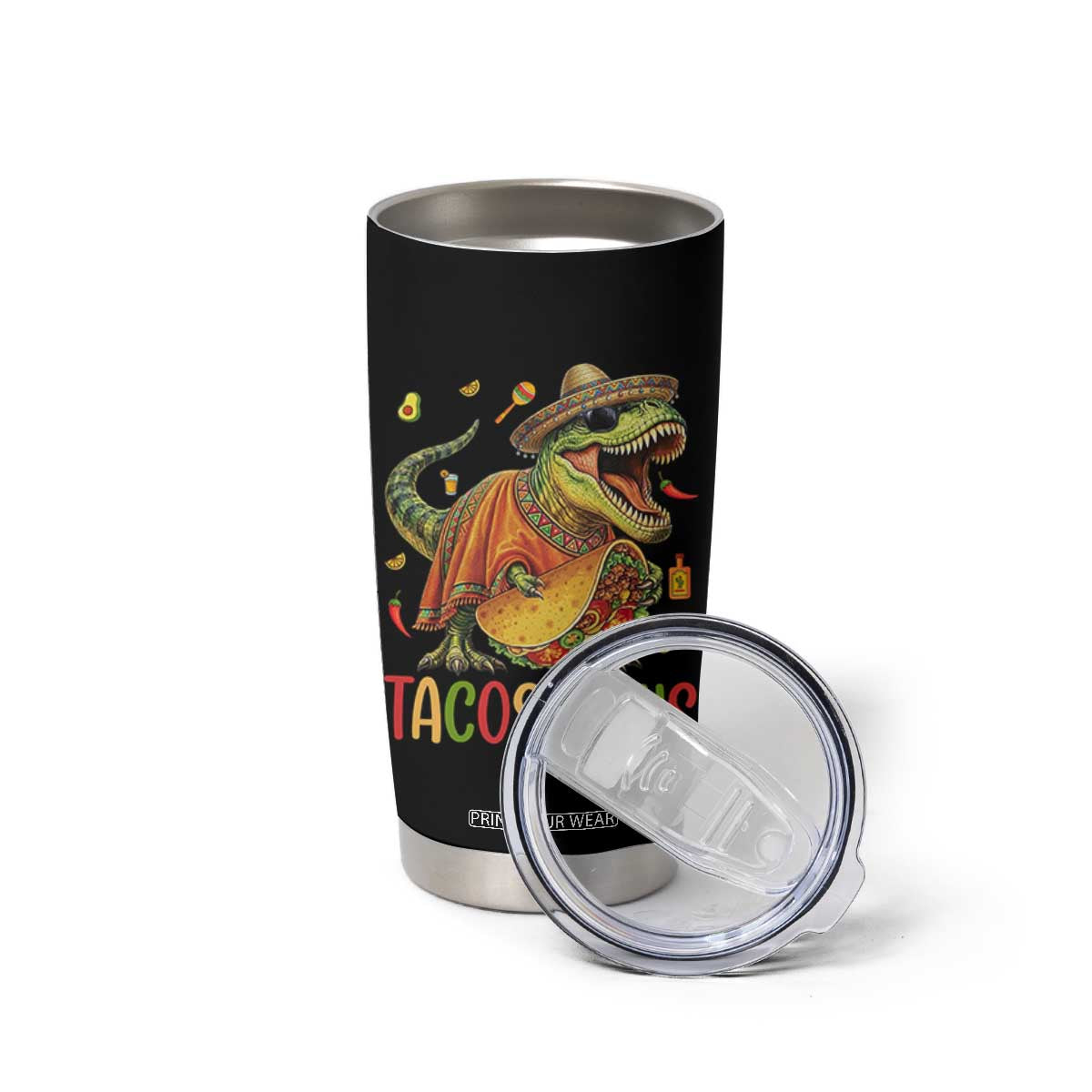 Cinco De Mayo Tacosaurus Tumbler Cup Funny Dinosaur Taco Lover Gift TS12 Print Your Wear