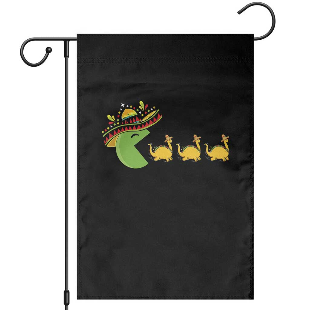 Funny Retro Game Tacosaurus Garden Flag Cinco De Mayo Taco Lover Gift TS12 Black Print Your Wear