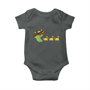 Funny Retro Game Tacosaurus Baby Onesie Cinco De Mayo Taco Lover Gift TS12 Dark Heather Print Your Wear