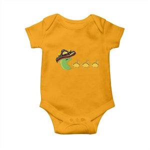 Funny Retro Game Tacosaurus Baby Onesie Cinco De Mayo Taco Lover Gift TS12 Gold Print Your Wear