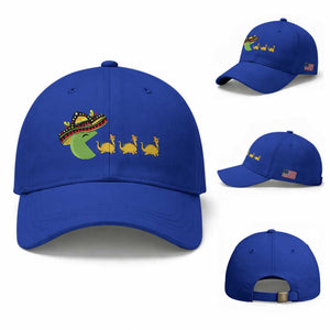 Funny Retro Game Tacosaurus Baseball Cap Cinco De Mayo Taco Lover Gift TS12 Baseball Cap Universal Fit Royal Blue Print Your Wear