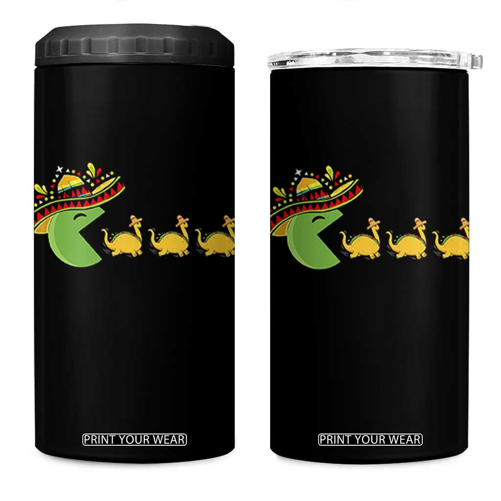 Funny Retro Game Tacosaurus 4 in 1 Can Cooler Tumbler Cinco De Mayo Taco Lover Gift TS12 One Size: 16 oz Black Print Your Wear
