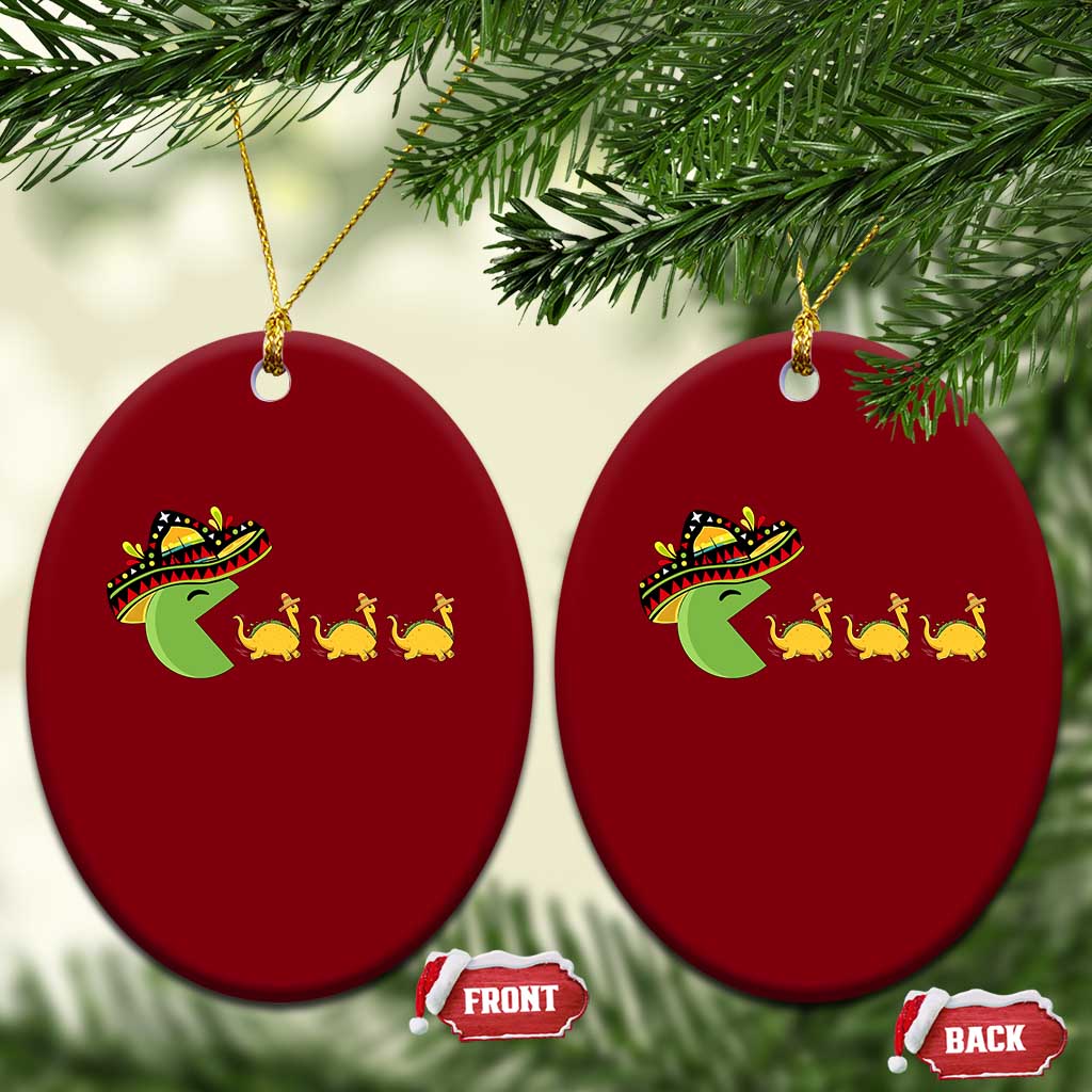 Funny Retro Game Tacosaurus Ceramic Ornament Cinco De Mayo Taco Lover Gift TS12 Print Your Wear