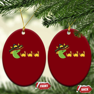 Funny Retro Game Tacosaurus Ceramic Ornament Cinco De Mayo Taco Lover Gift TS12 Print Your Wear