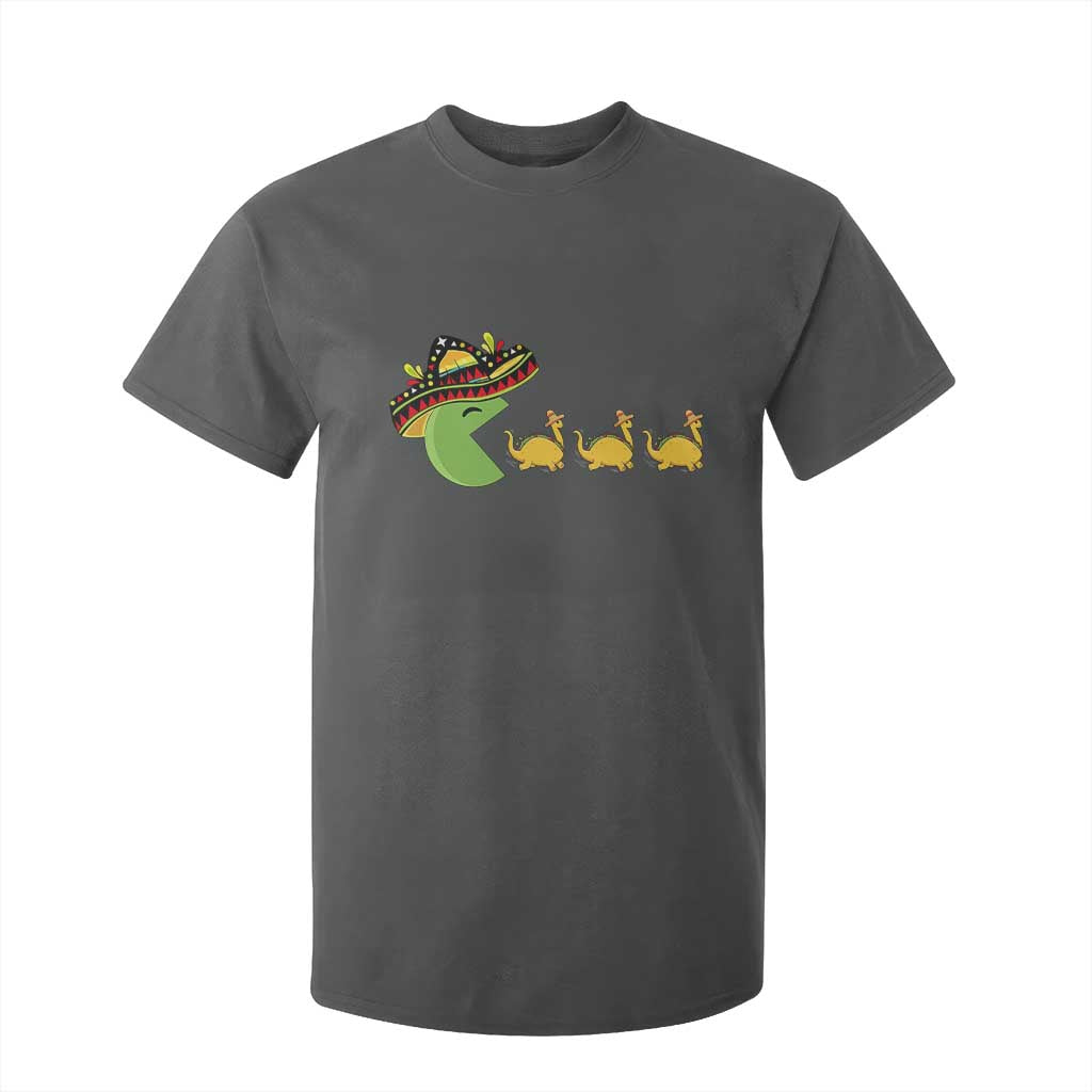 Funny Retro Game Tacosaurus T Shirt For Kid Cinco De Mayo Taco Lover Gift TS12 Dark Heather Print Your Wear