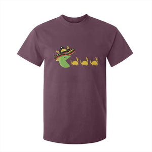 Funny Retro Game Tacosaurus T Shirt For Kid Cinco De Mayo Taco Lover Gift TS12 Maroon Print Your Wear