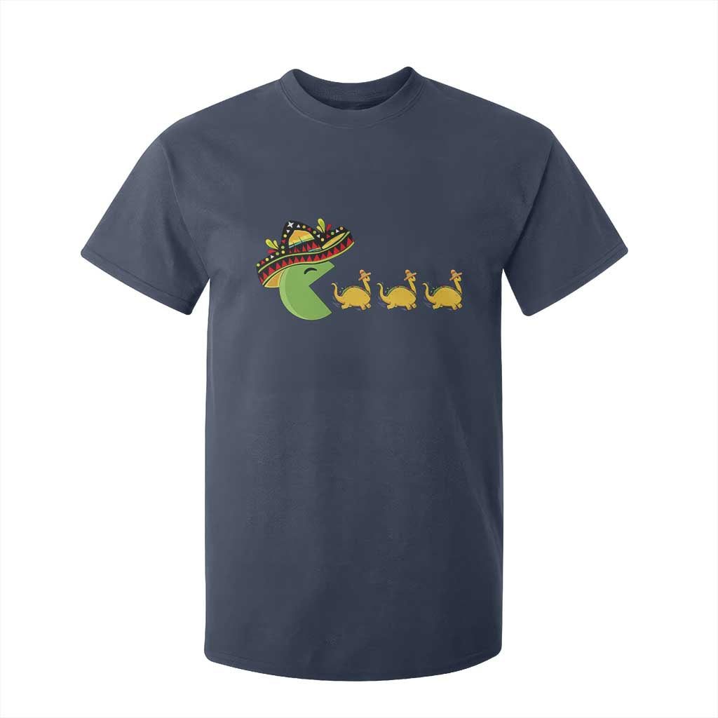 Funny Retro Game Tacosaurus T Shirt For Kid Cinco De Mayo Taco Lover Gift TS12 Navy Print Your Wear