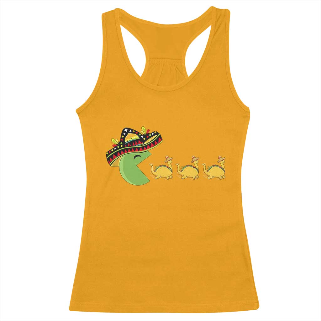 Funny Retro Game Tacosaurus Racerback Tank Top Cinco De Mayo Taco Lover Gift TS12 Gold Print Your Wear