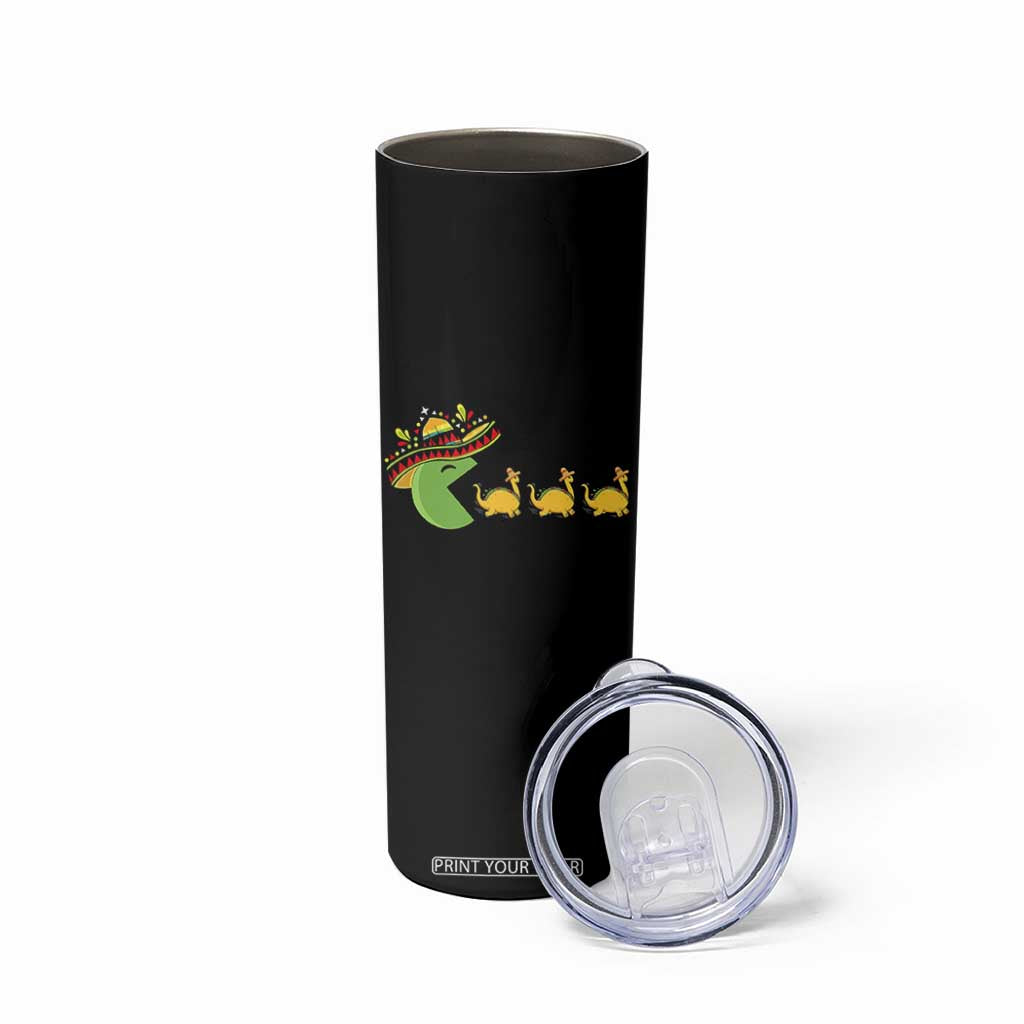 Funny Retro Game Tacosaurus Skinny Tumbler Cinco De Mayo Taco Lover Gift TS12 Print Your Wear