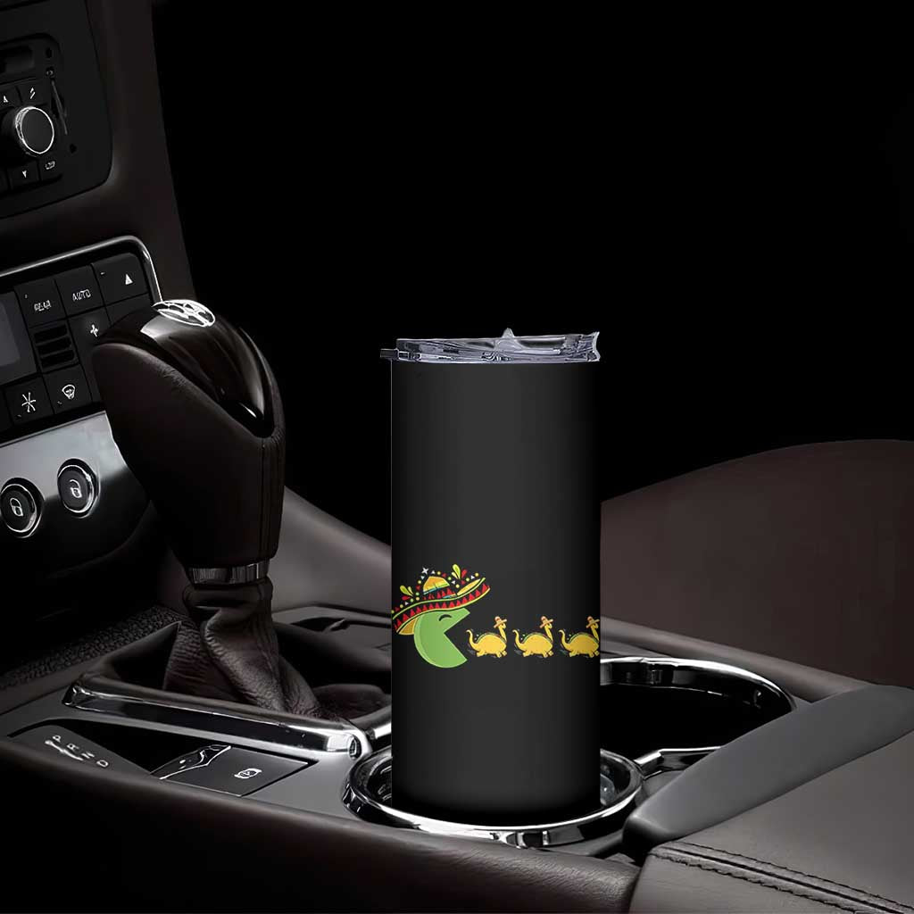 Funny Retro Game Tacosaurus Skinny Tumbler Cinco De Mayo Taco Lover Gift TS12 Print Your Wear