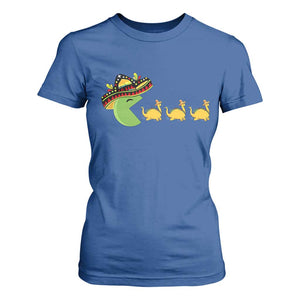 Funny Retro Game Tacosaurus T Shirt For Women Cinco De Mayo Taco Lover Gift TS12 Royal Blue Print Your Wear