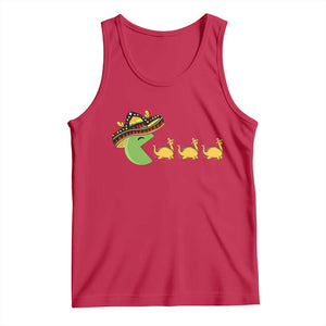 Funny Retro Game Tacosaurus Tank Top Cinco De Mayo Taco Lover Gift TS12 Red Print Your Wear