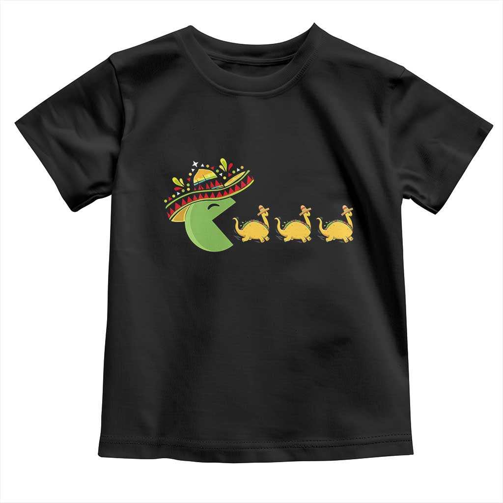 Funny Retro Game Tacosaurus Toddler T Shirt Cinco De Mayo Taco Lover Gift TS12 Black Print Your Wear