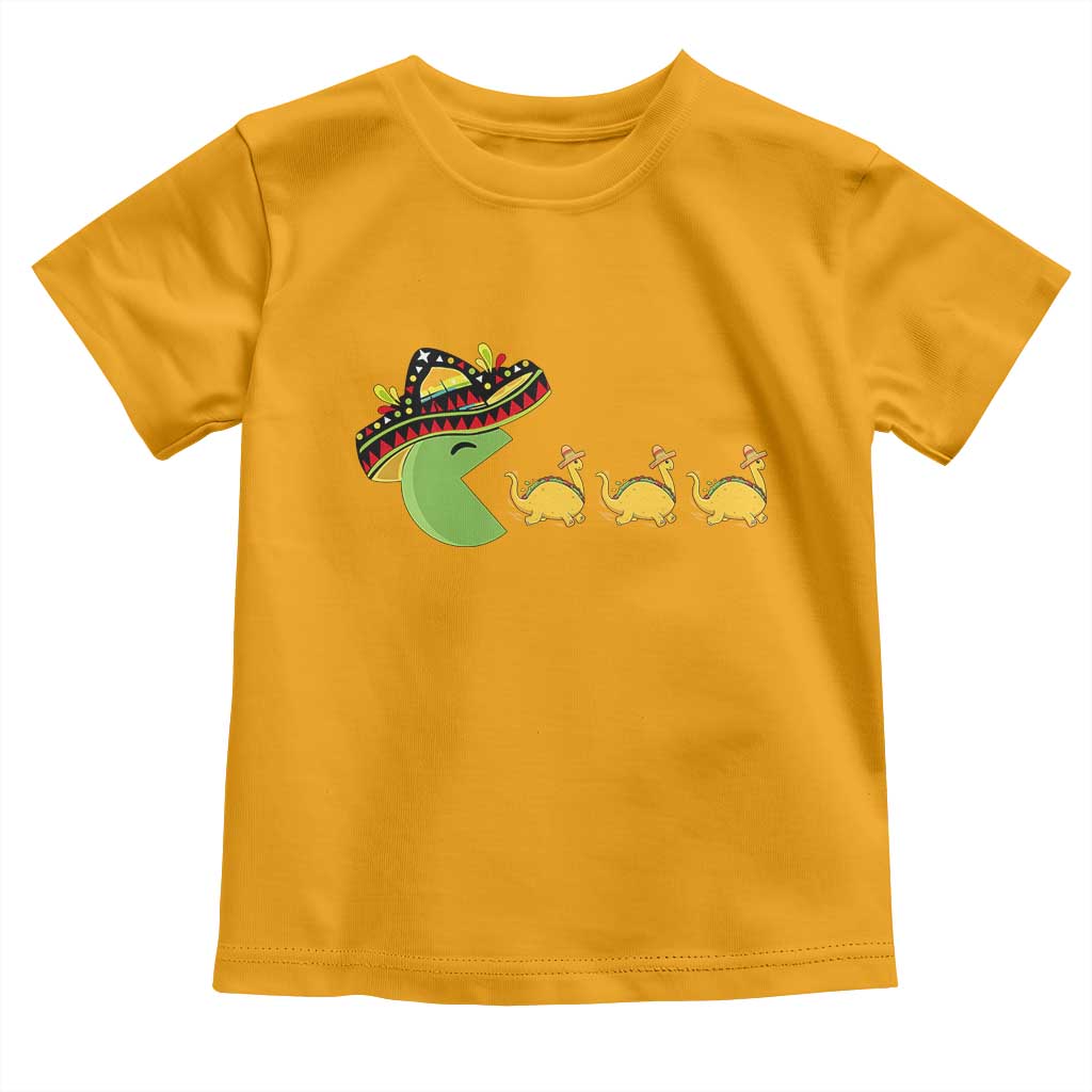 Funny Retro Game Tacosaurus Toddler T Shirt Cinco De Mayo Taco Lover Gift TS12 Gold Print Your Wear