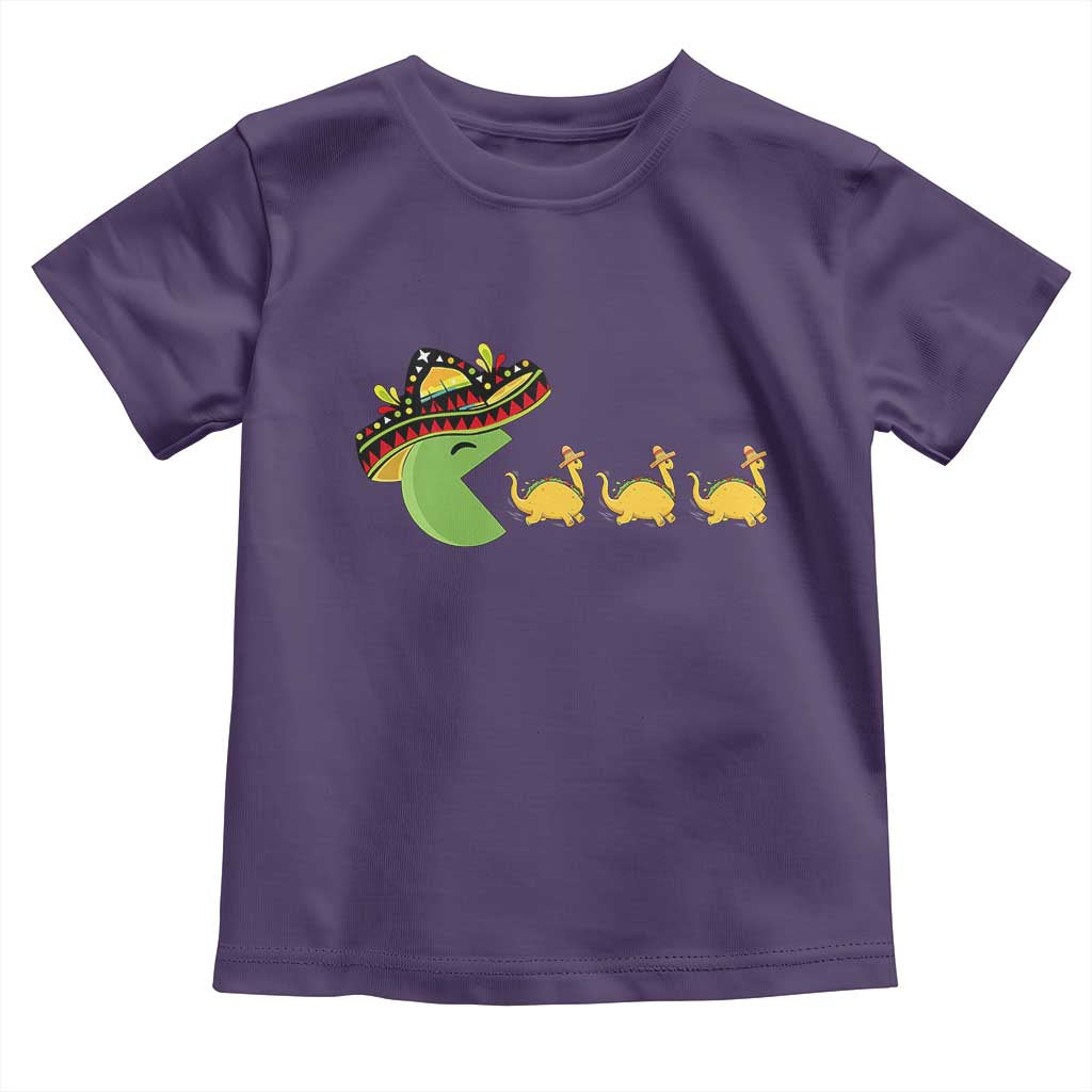Funny Retro Game Tacosaurus Toddler T Shirt Cinco De Mayo Taco Lover Gift TS12 Purple Print Your Wear