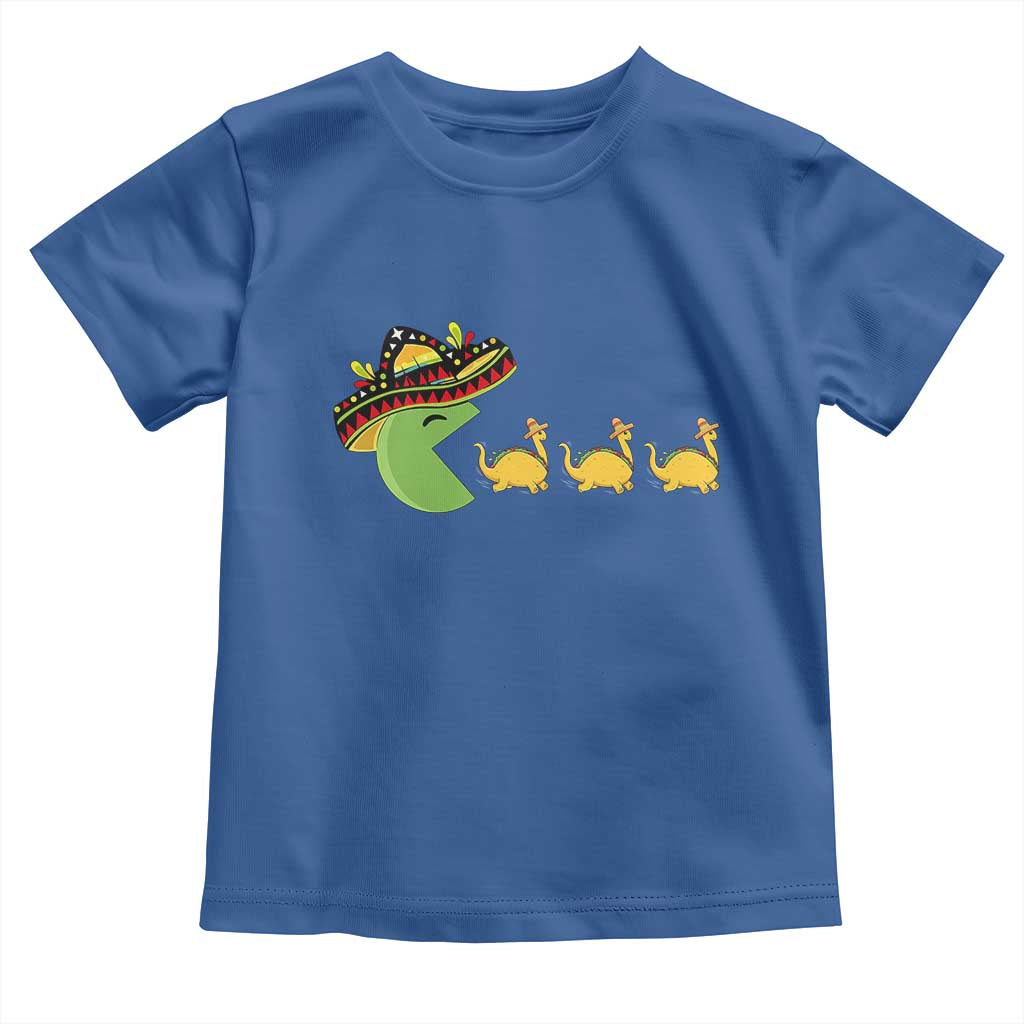 Funny Retro Game Tacosaurus Toddler T Shirt Cinco De Mayo Taco Lover Gift TS12 Royal Blue Print Your Wear