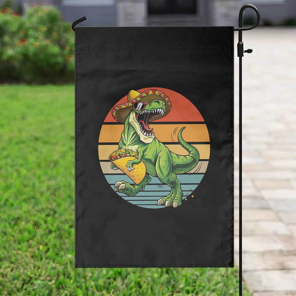 Vintage Dinosaur Taco Lover Garden Flag Cinco De Mayo Gift TS12 Print Your Wear