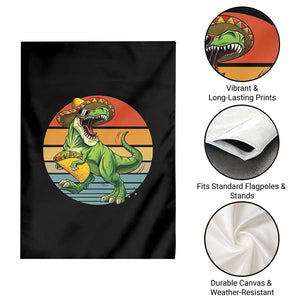 Vintage Dinosaur Taco Lover Garden Flag Cinco De Mayo Gift TS12 Print Your Wear