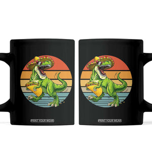 Vintage Dinosaur Taco Lover Coffee Mug Cinco De Mayo Gift TS12 Black Print Your Wear