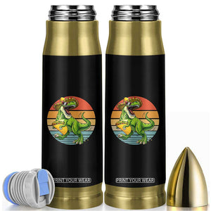 Vintage Dinosaur Taco Lover Bullet Tumbler Cinco De Mayo Gift TS12 Black Print Your Wear