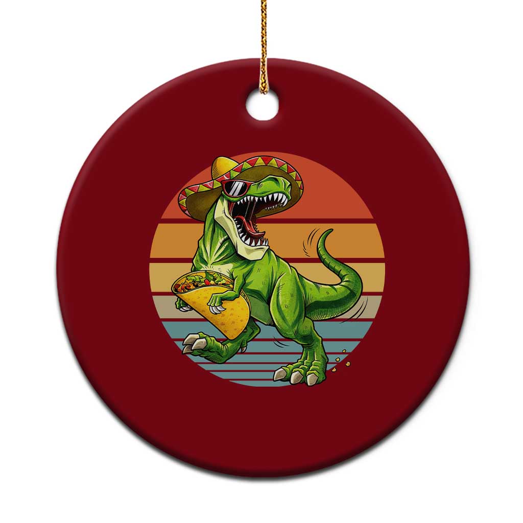 Vintage Dinosaur Taco Lover Ceramic Ornament Cinco De Mayo Gift TS12 1pc Red Print Your Wear